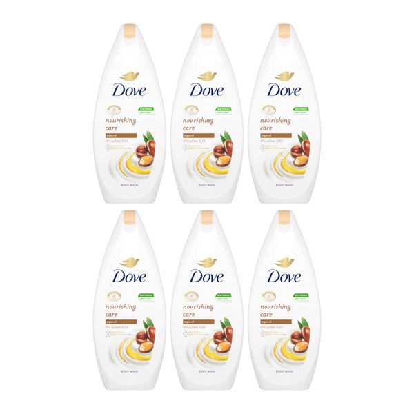 Dove Nourishing Care w/ Argan Oil For Dry Skin Shower Gel, 250ml (Pack of 6)