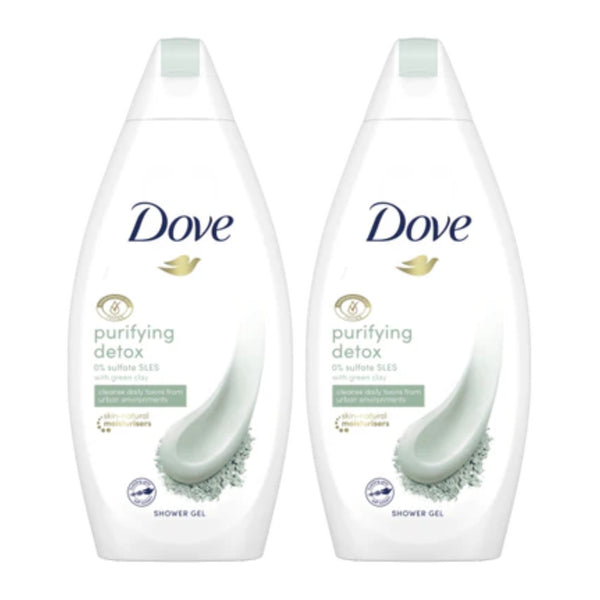 Dove Purifying Detox with Green Clay Shower Gel, 250ml (Pack of 2)