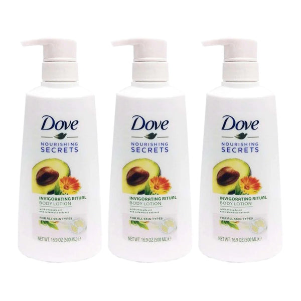 Dove Invigorating Body Lotion Avocado Oil & Calendula Extract 500ml (Pack of 3)