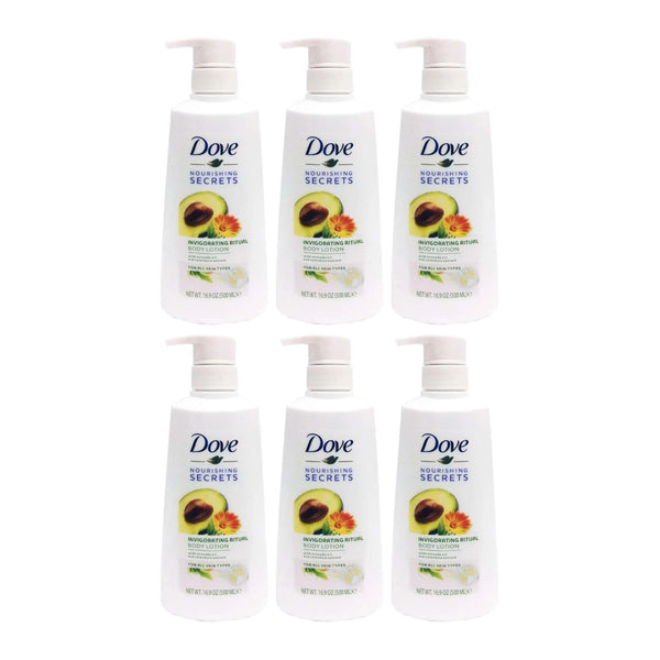 Dove Invigorating Body Lotion Avocado Oil & Calendula Extract 500ml (Pack of 6)