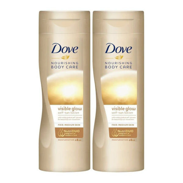 Dove Visible Glow Self-Tan Lotion (Fair-Medium Skin), 250ml (Pack of 2)