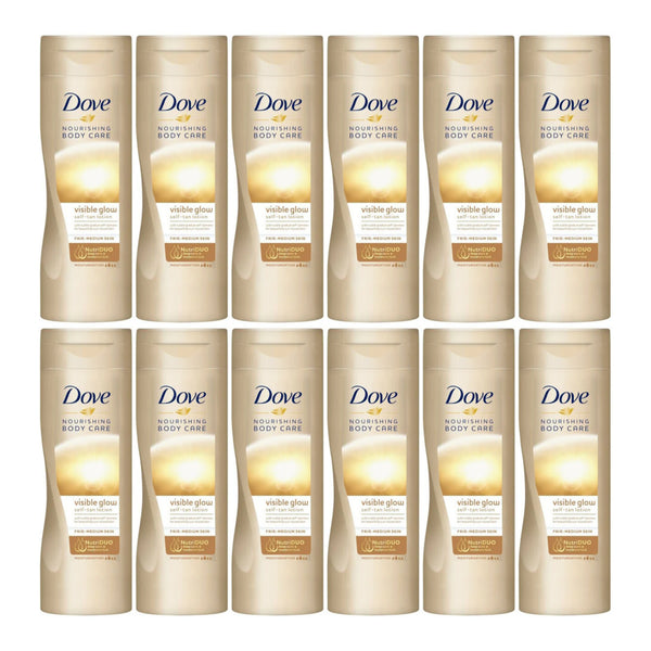 Dove Visible Glow Self-Tan Lotion (Fair-Medium Skin), 250ml (Pack of 12)