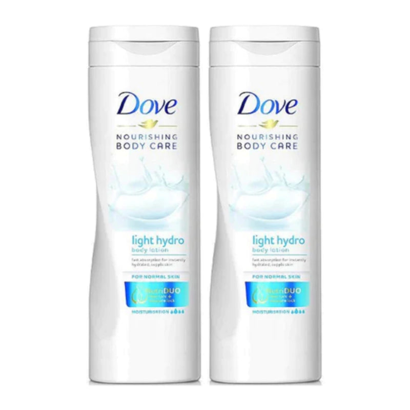 Dove Light Hydro Body Lotion For Normal Skin, 400ml (Pack of 2)