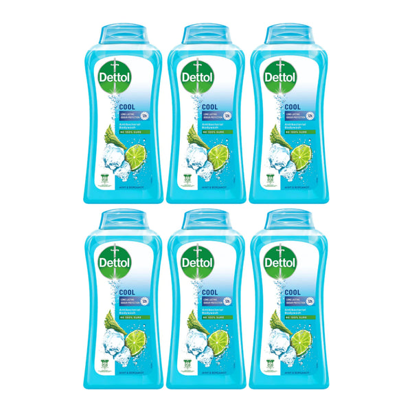 Dettol Cool Antibacterial Body Wash - Mint & Bergamot, 100g (Pack of 6)