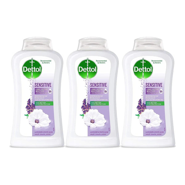 Dettol Sensitive Antibacterial Body Wash Lavender & White Musk 100g (Pack of 3)