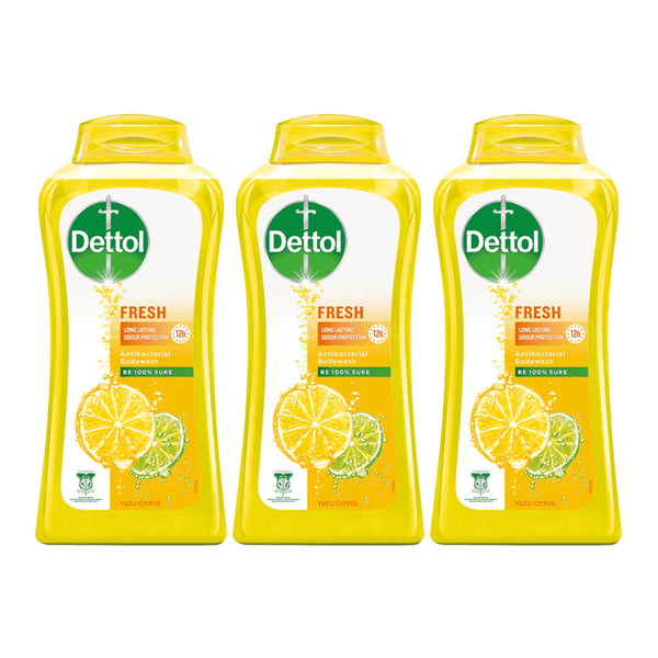 Dettol Fresh Antibacterial Body Wash - Yuzu Citrus, 100g (Pack of 3)