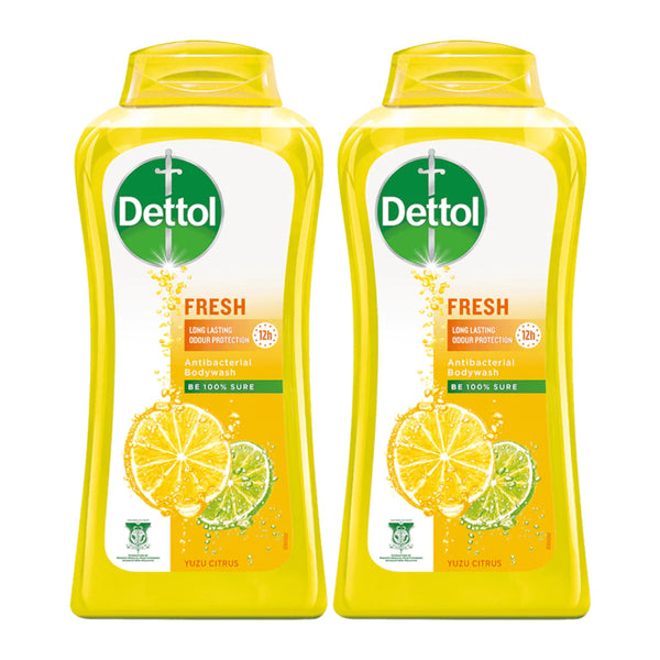 Dettol Fresh Antibacterial Body Wash - Yuzu Citrus, 300g (Pack of 2)