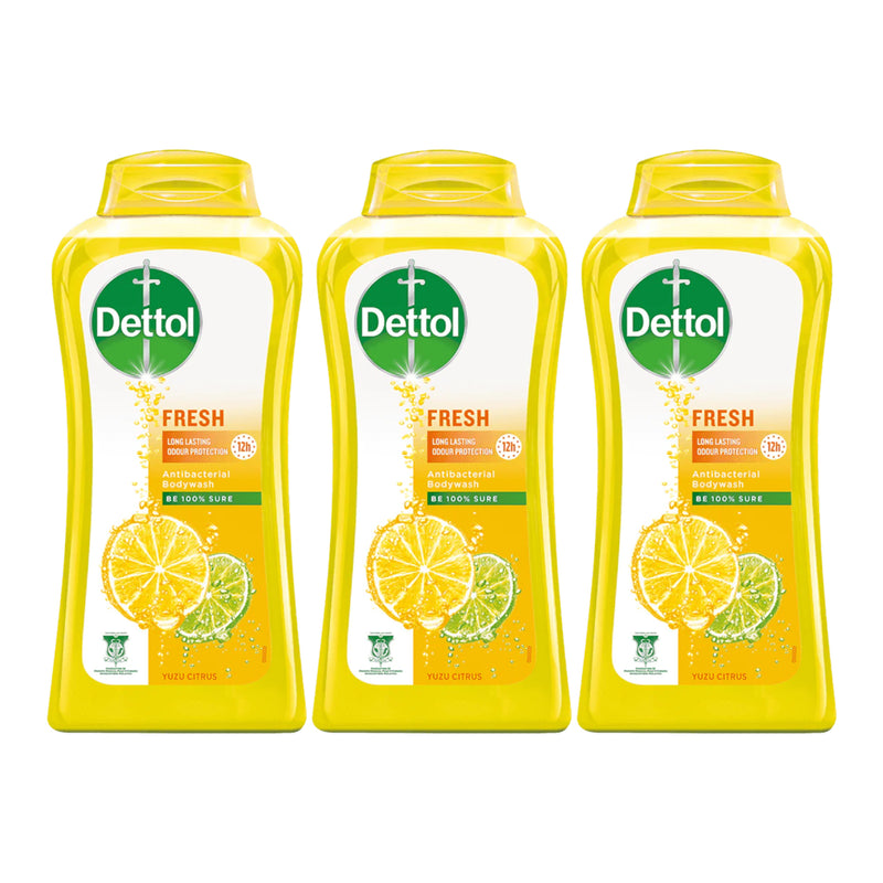 Dettol Fresh Antibacterial Body Wash - Yuzu Citrus, 300g (Pack of 3)