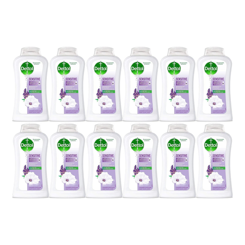 Dettol Sensitive Antibacterial Body Wash Lavender & White Musk 300g (Pack of 12)