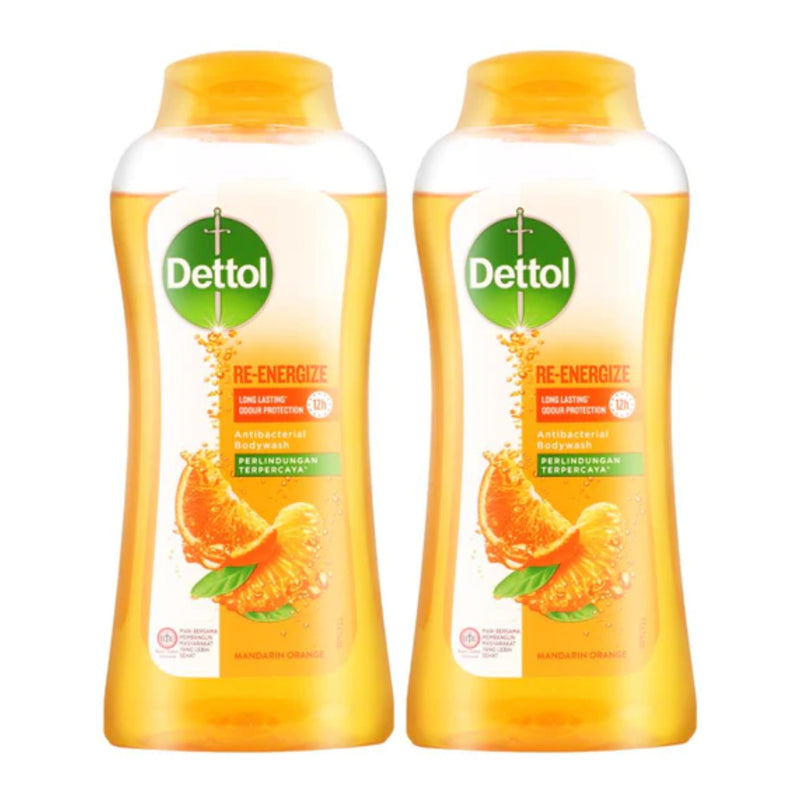 Dettol Re-Energize Antibacterial Body Wash - Mandarin Orange, 300g (Pack of 2)