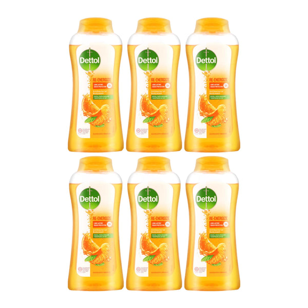 Dettol Re-Energize Antibacterial Body Wash - Mandarin Orange, 300g (Pack of 6)