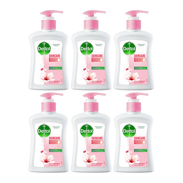 Dettol Skincare Rose & Sakura Blossom Antibacterial Hand Wash, 245g (Pack of 6)