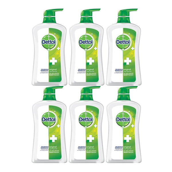 Dettol Original Antibacterial Body Wash, 625ml (Pack of 6)