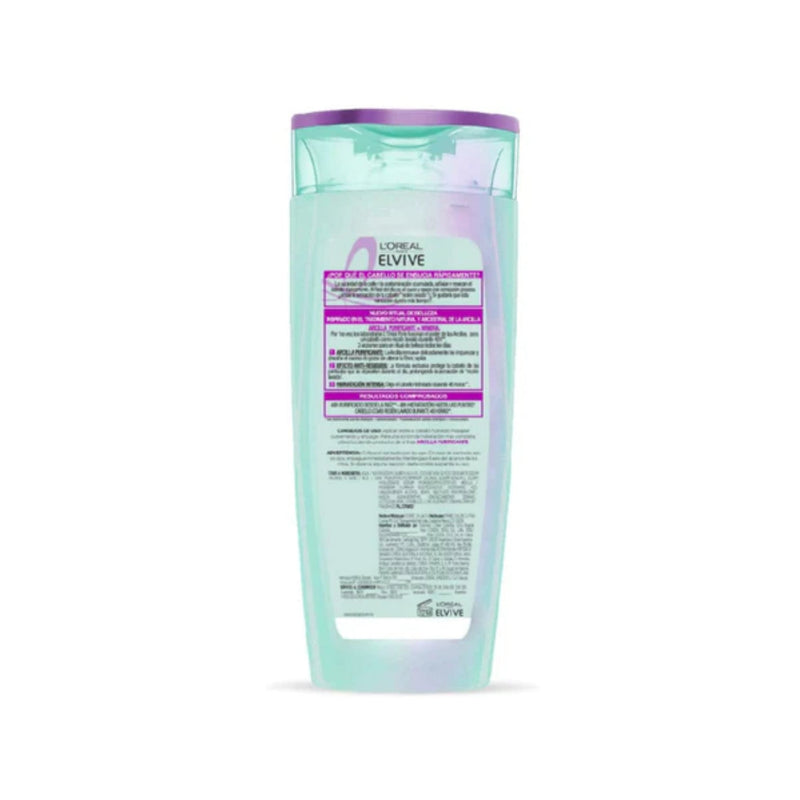 L'Oréal Paris Elvive Arcilla Purificante Shampoo, 13.5oz (400ml) (Pack of 3)