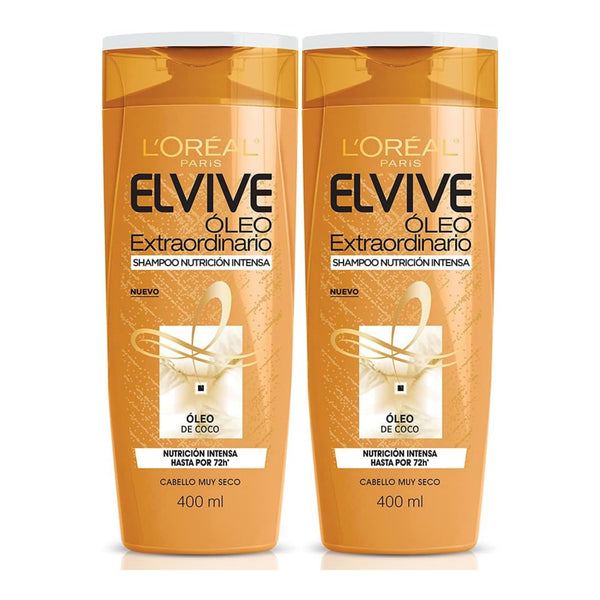 L'Oréal Paris Elvive Oleo Extraordinario Shampoo, 13.5oz (400ml) (Pack of 2)