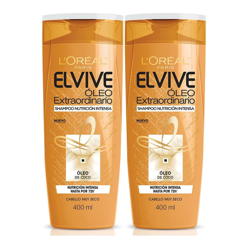 L'Oréal Paris Elvive Oleo Extraordinario Shampoo, 13.5oz (400ml) (Pack of 2)