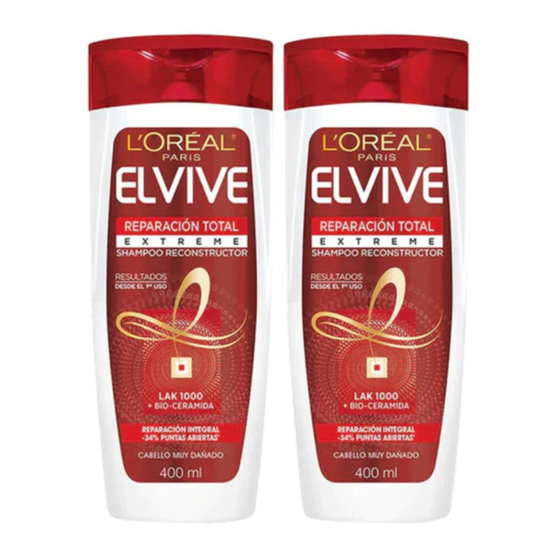 L'Oréal Paris Elvive Reparacion Total Extreme Shampoo, 13.5oz 400ml (Pack of 2)
