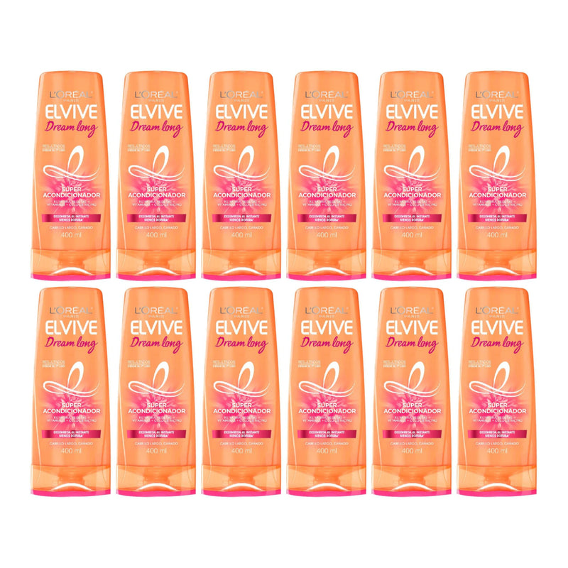 L'Oréal Paris Elvive Dream Long Super Acondicionador, 13.5oz (400ml) Pack of 12