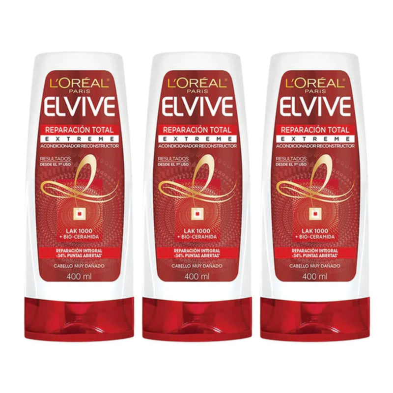 L'Oréal Paris Elvive Reparación Total Extreme Acondicionador 13.5oz (Pack of 3)