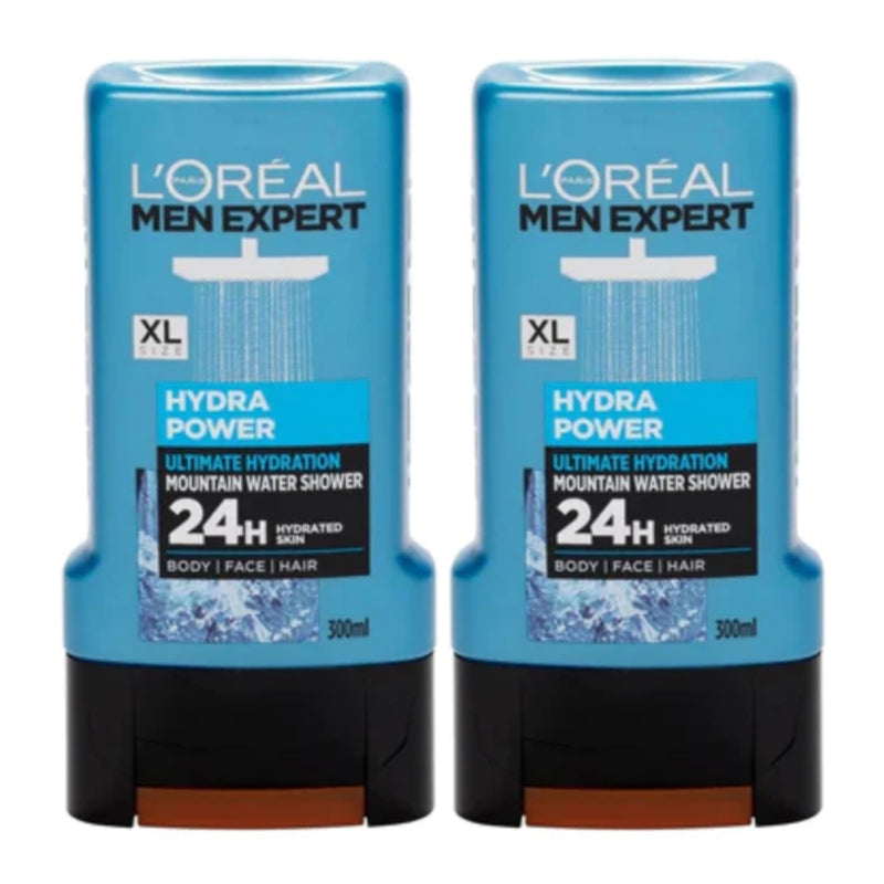 L'Oréal Hydra Power Ultimate Hydration Mountain Water Shower, 300ml (Pack of 2)