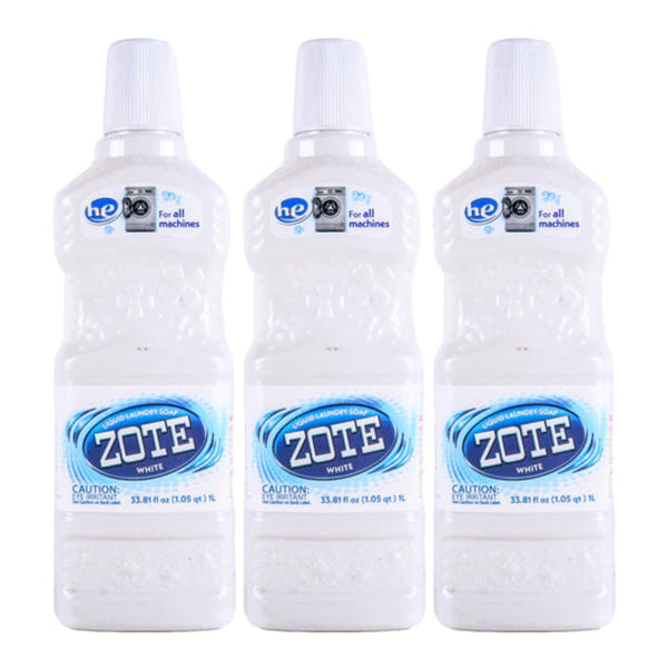 White Zote Liquid Laundry Soap, 33.81 fl oz (1L) (Pack of 3)