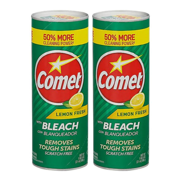 Comet Cleanser Powder with Bleach - Lemon Fresh Scent, 21oz (595g) (Pack of 2)