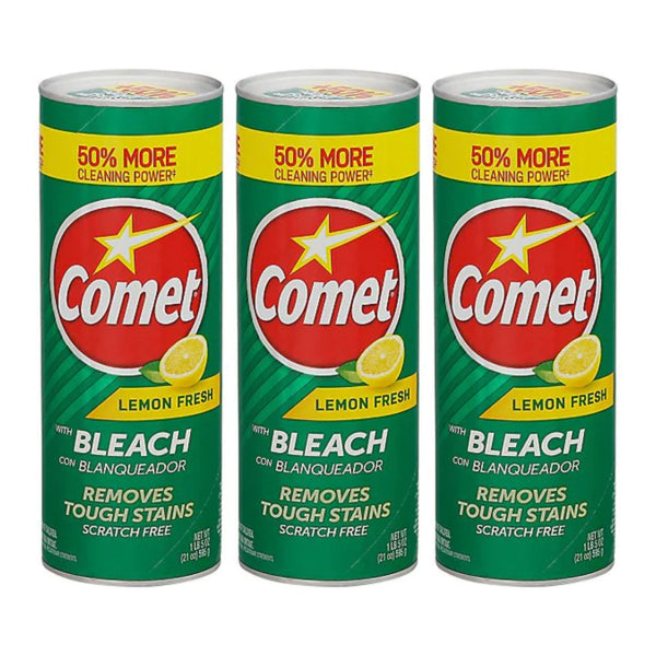 Comet Cleanser Powder with Bleach - Lemon Fresh Scent, 21oz (595g) (Pack of 3)