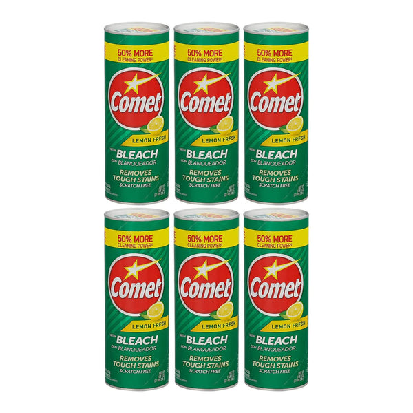 Comet Cleanser Powder with Bleach - Lemon Fresh Scent, 21oz (595g) (Pack of 6)