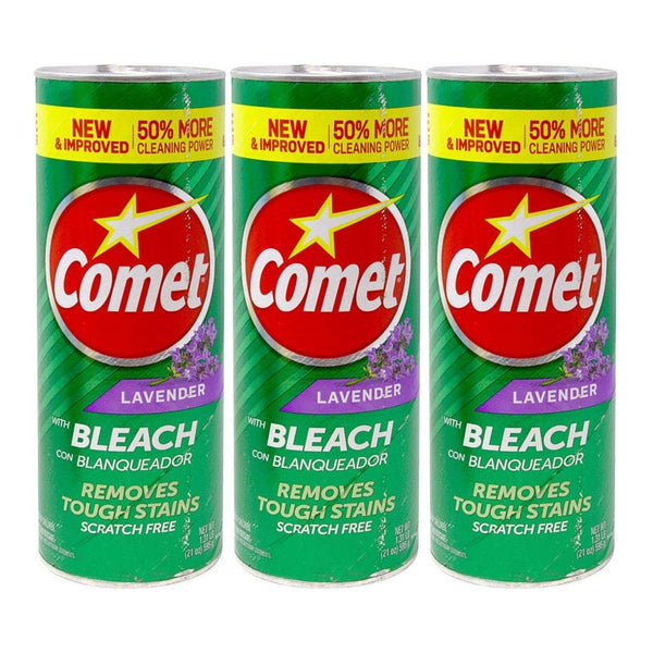 Comet Cleanser Powder with Bleach - Lavender Scent, 21oz (595g) (Pack of 3)