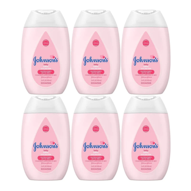 Johnson's Baby Pink Lotion, 3.4 oz (100ml) (Pack of 6)