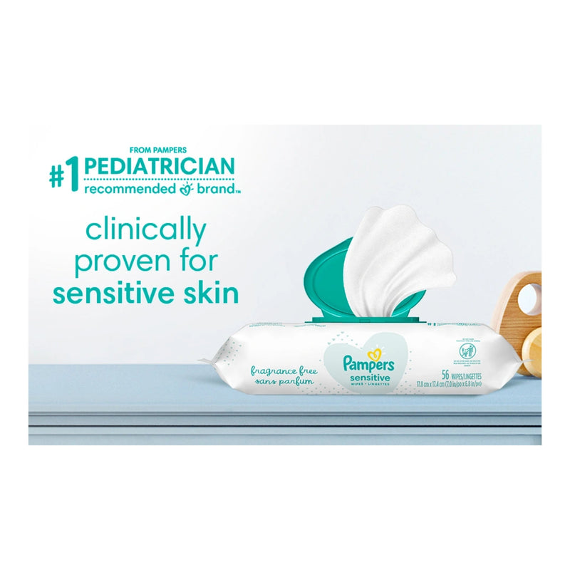 Pampers Sensitive Fragrance Free Baby Wipes, 52 Wipes (Pack of 3)