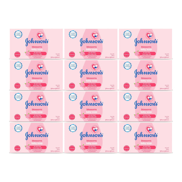 Johnson's Baby Blossoms Soap, 100g (Pack of 12)