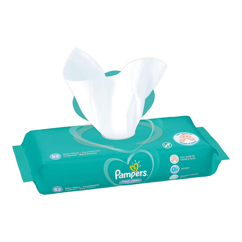 Pampers Fresh Clean Baby Wipes, 52 Wipes (Pack of 2)