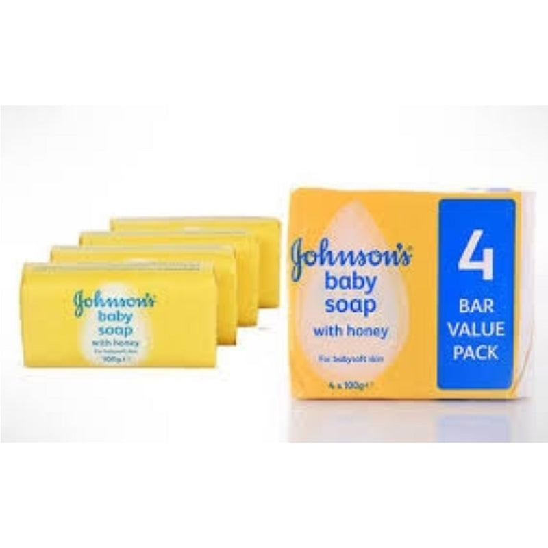 Johnson & Johnson's Baby Soap Honey (4 Bars x 100g), 400g (Pack of 6)