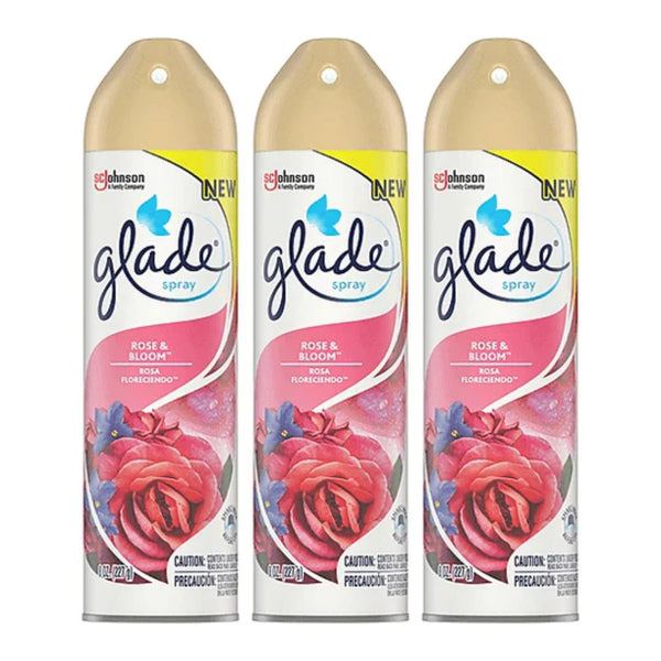 Glade Spray Rose & Bloom Air Freshener, 8 oz (Pack of 3)