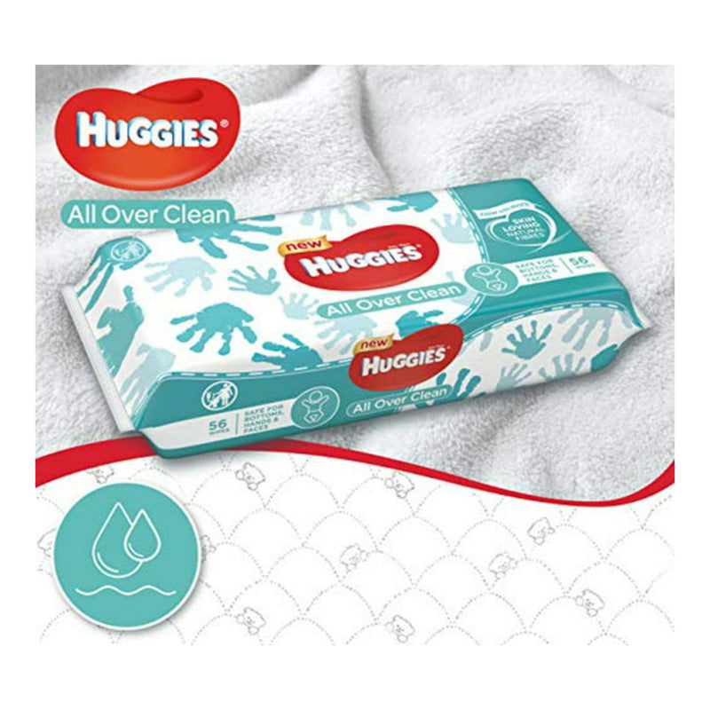 Huggies All Over Clean Baby Wipes, 56 Wipes (Pack of 12)