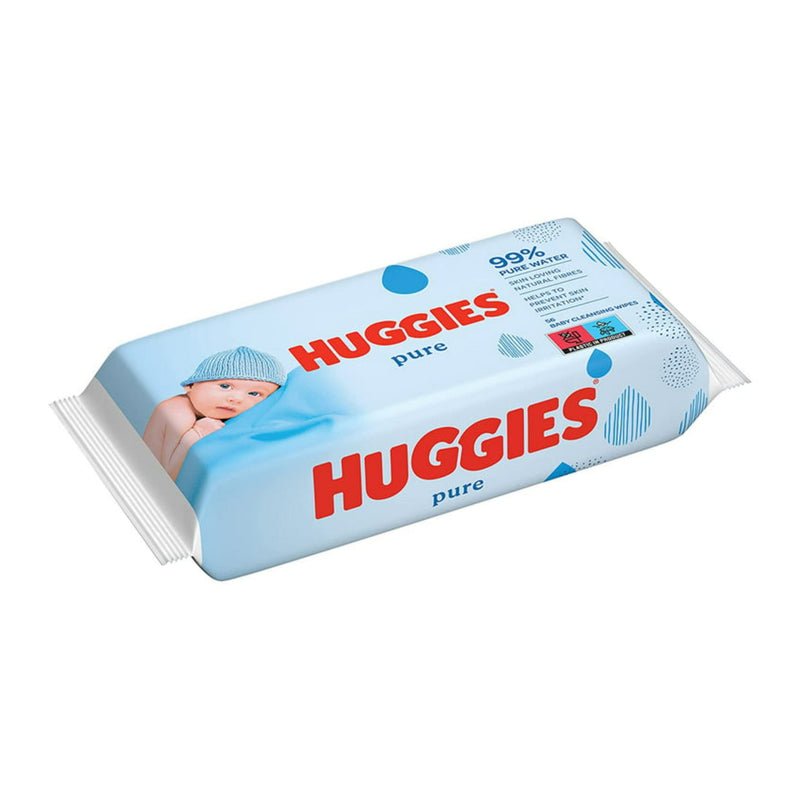 Huggies Baby Wipes Pure, 56 Wipes (Pack of 2)