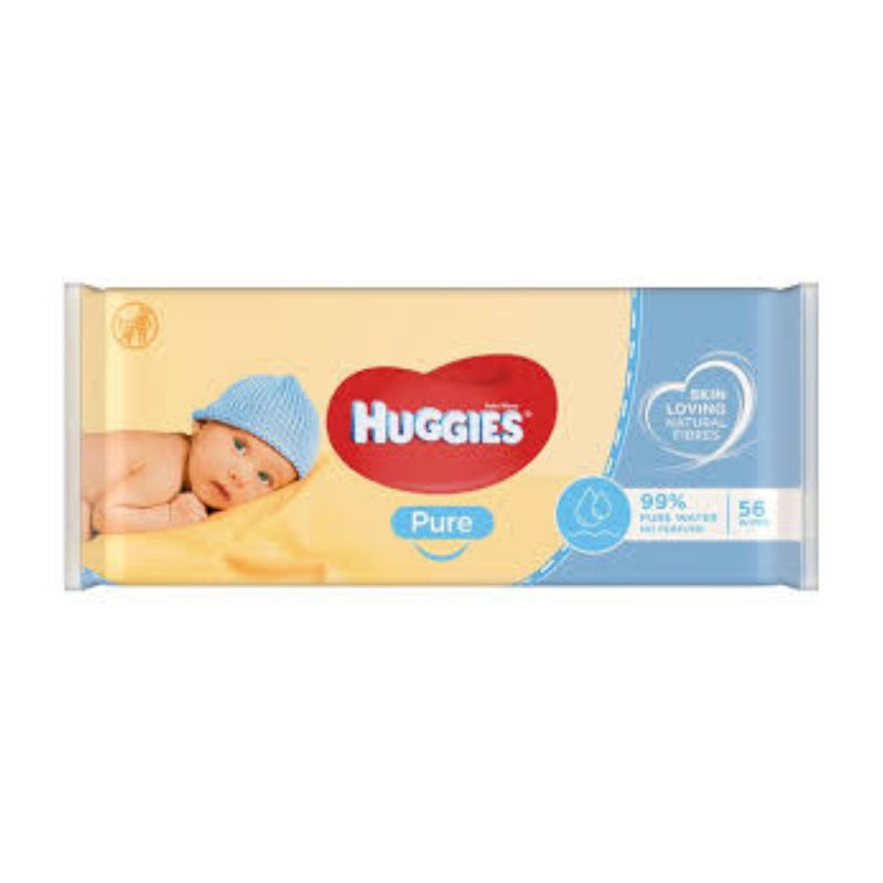 Huggies Baby Wipes Pure, 56 Wipes (Pack of 2)