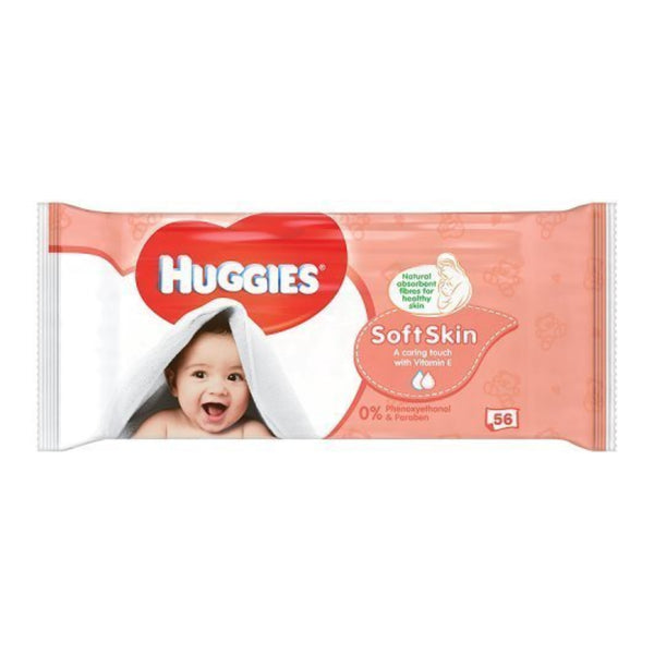 Huggies Baby Wipes Soft Skin, 56 Wipes