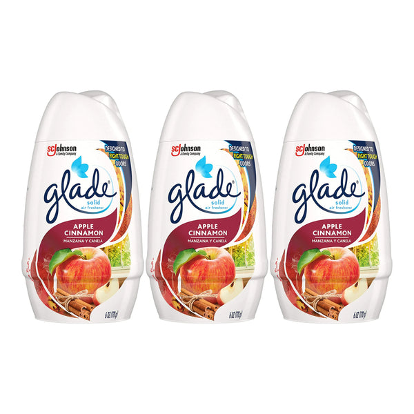 Glade Solid Air Freshener Apple Cinnamon, 6 oz (Pack of 3)