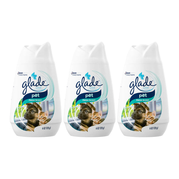 Glade Solid Air Freshener, Pet Fresh Scent, 6 oz (Pack of 3)