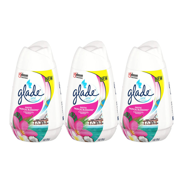 Glade Solid Air Freshener Exotic Tropical Blossoms Scent, 6 oz (Pack of 3)