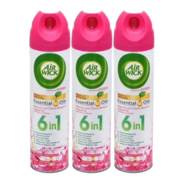 Air Wick 6-In-1 Magnolia and Cherry Blossom Air Freshener, 8 oz (Pack of 3)