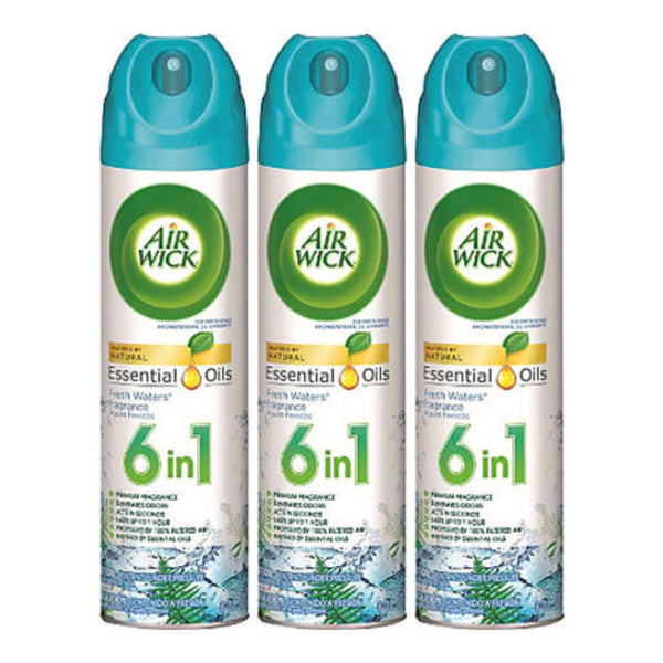 Air Wick 6-In-1 Fresh Waters Air Freshener, 8 oz (Pack of 3)