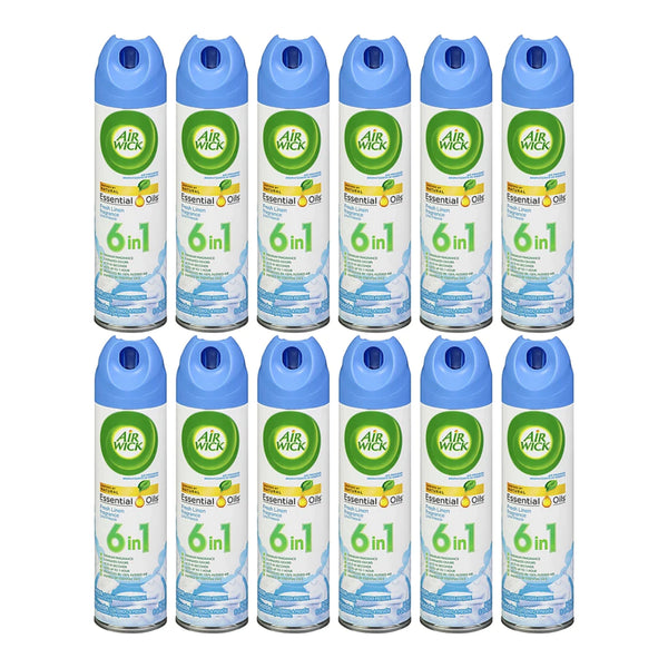 Air Wick 6-In-1 Fresh Linen Air Freshener, 8 oz (Pack of 12)
