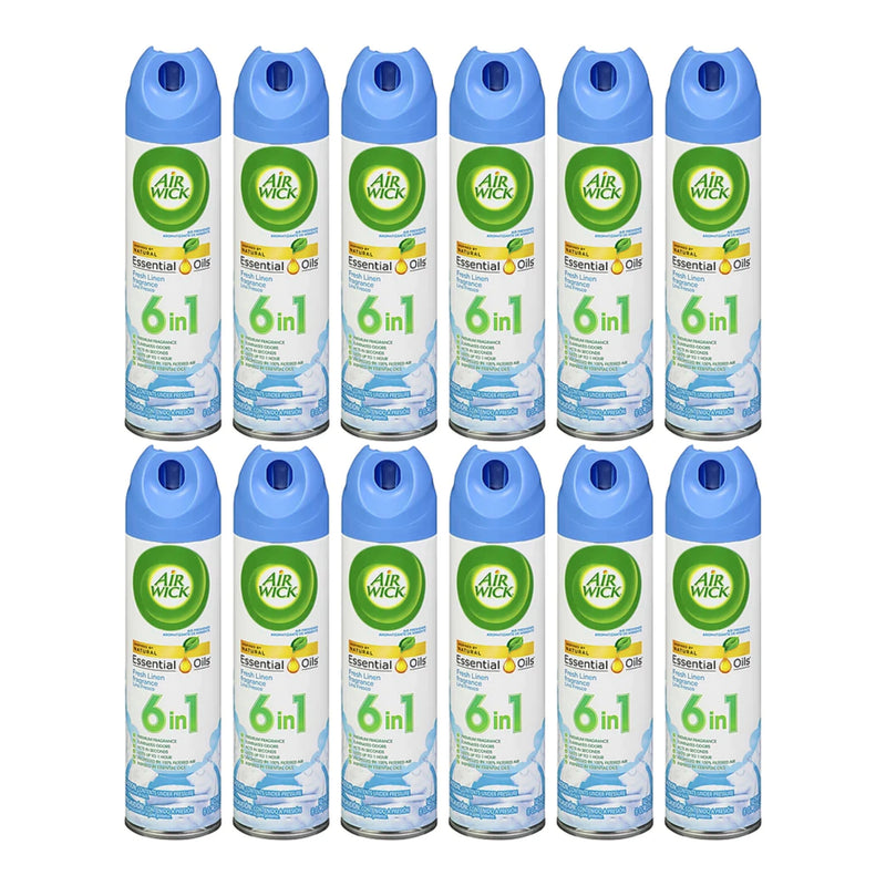 Air Wick 6-In-1 Fresh Linen Air Freshener, 8 oz (Pack of 12)