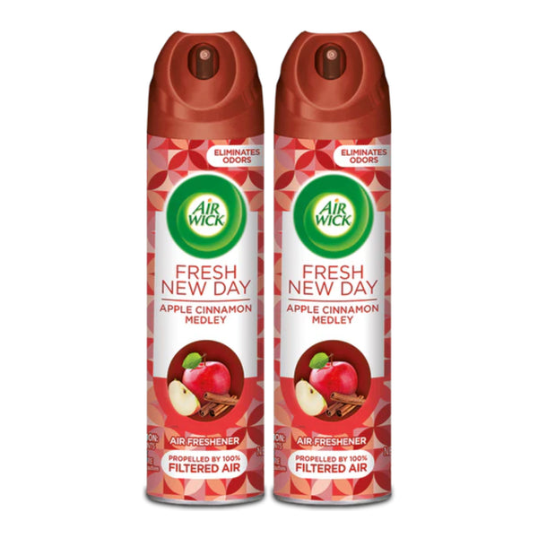 Air Wick Fresh New Day - Apple Cinnamon Medley Air Freshener, 8 oz (Pack of 2)