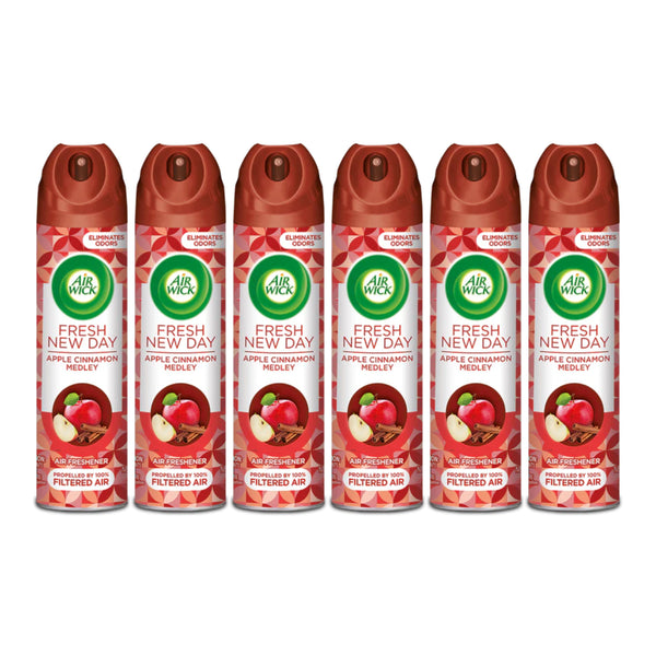 Air Wick Fresh New Day - Apple Cinnamon Medley Air Freshener, 8 oz (Pack of 6)