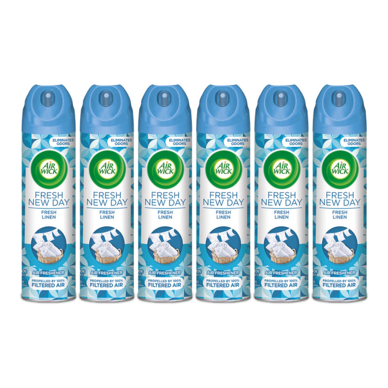 Air Wick 6-In-1 Fresh New Day - Fresh Linen Air Freshener, 8oz (Pack of 6)