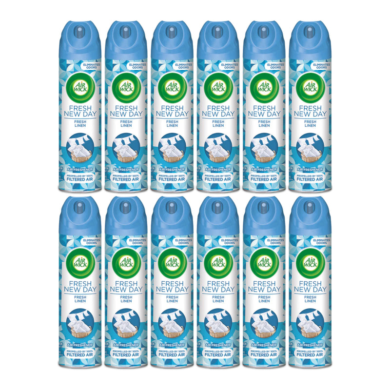 Air Wick 6-In-1 Fresh New Day - Fresh Linen Air Freshener, 8oz (Pack of 12)